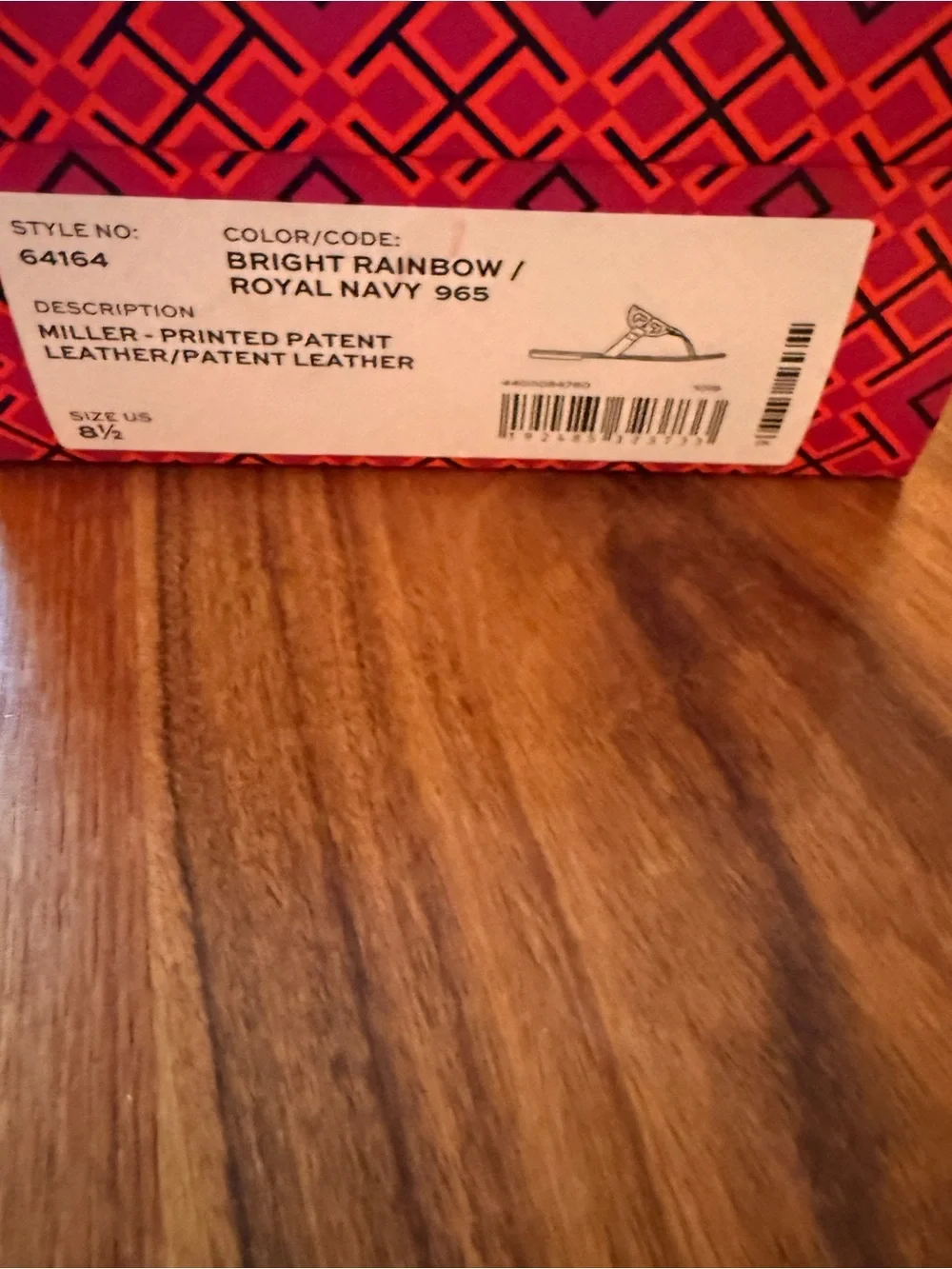 Tory Burch women’s miller printed patent leather with Rainbow Logo Medallion